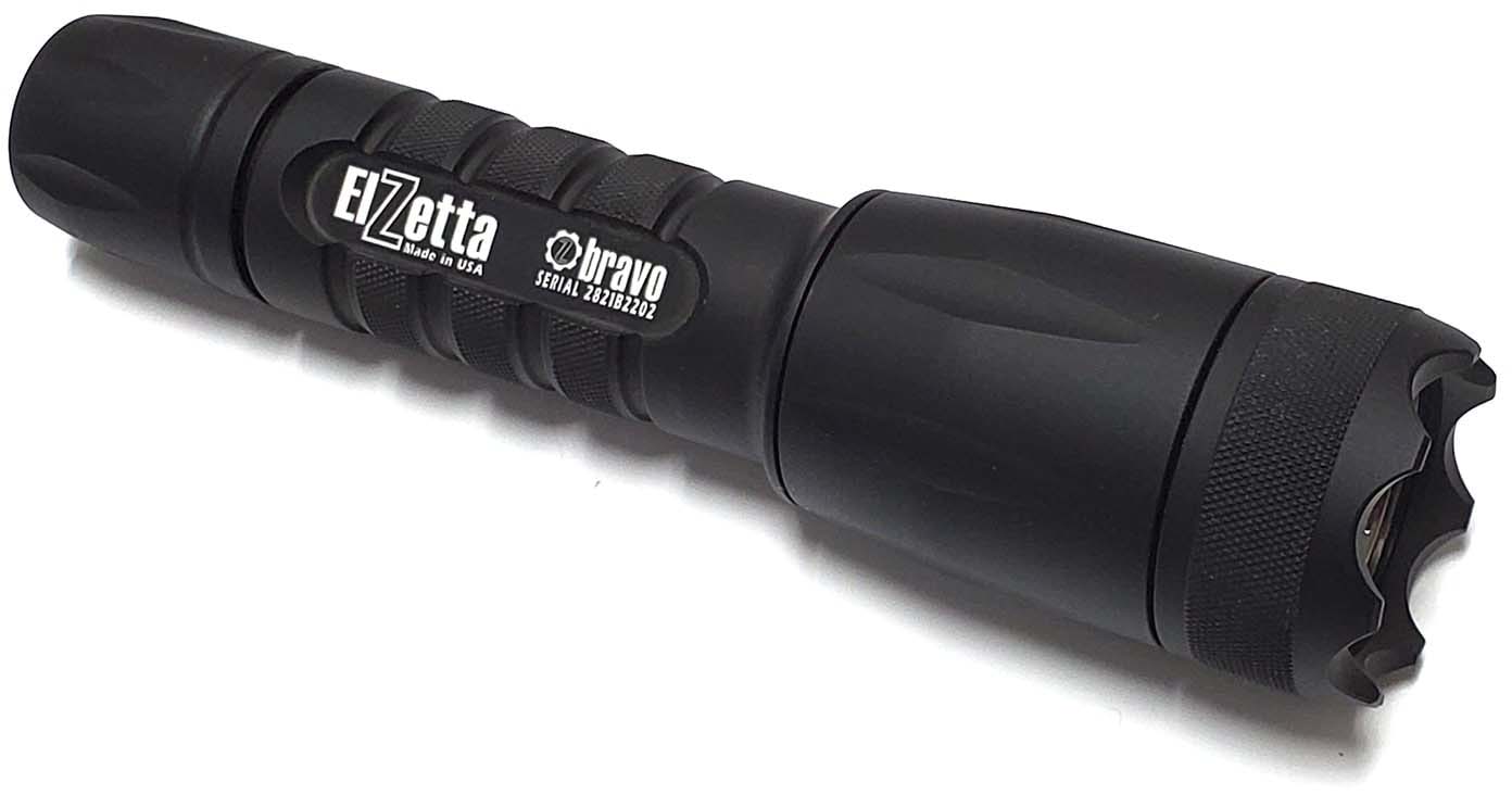 Elzetta Bravo 2-Cell Flashlight w/Crenellated Bezel Ring FREE S&H